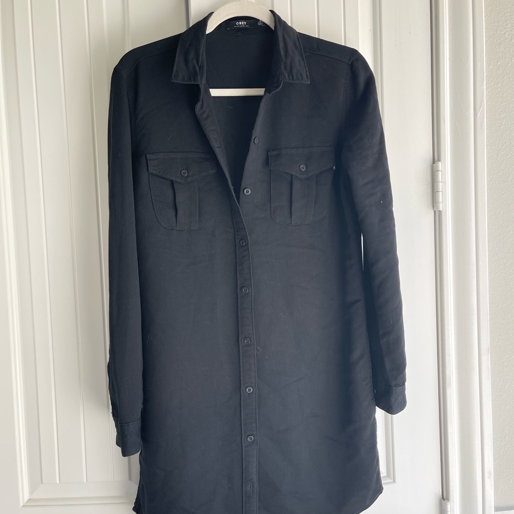 Black button up dress